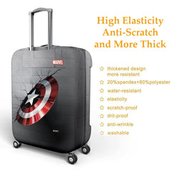 Heart Home Marvel Captain America Shield Luggage Cover | Polyester Travel Suitcase Cover | Washable | Stretchable Suitcase Protector | 18-22 Inch | Small | Gray