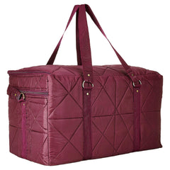 Kuber Industries Parachute Foldable Duffle Bag/Bag Packs with Handle for Traveling Pack of 2 (Maroon) 52KM3969