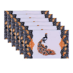 Kuber Industries PVC 6 Pieces Dining Table Placemat Set (White) -CTLTC011130