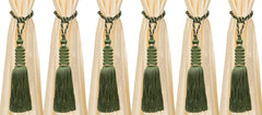 Kuber Industries Polyester 6 Pieces Curtain Tie Back Tassel Set (Green) -CTKTC12859