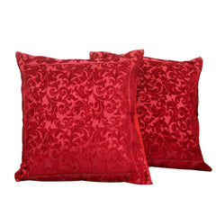 Kuber Industries 7 Piece Velvet Cushion Cover Set - 24" x 24", Maroon