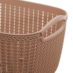 Kuber Industries Fruit Basket For Dining Table|Plastic Basket For Storage|Flexible Kitchen Storage Baskets (Brown)