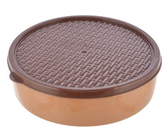 Kuber Industries Large Food Grade, Microwave Safe Plastic Masala Box, Spice Container with 6 Containers & 1 Spoon- Pack of 2 (Light Brown)-HS43KUBMART25902