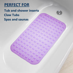 Heart Home Bath Mat | PVC Bathroom Mat | Shower Bath Mat | Transparent Round Floor Tub Mat | Foot Massager Mat | Anti-Skid Shower Mat with Drain Holes | Pack of 2 | Multi