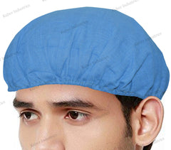 Kuber Industries Cotton Reusable Stretchable Anti Pollution Surgeon Caps (KESHAV46341, Blue, 26 cm X 26 cm, Standard) - Pack of 3