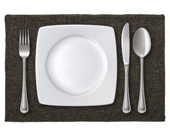 Kuber Industries Jute Table Placemat for Home, Hotels, Set of 6 (Black)