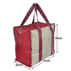 Heart Home Rexine Shopping Bags/Grocery Bag for Carry Grocery, Fruits, Vegetable with Handles (Beige) 54HH4019.