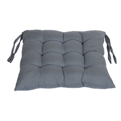 Kuber Industries Chair Pad|Chair Cushion Pad|Chair Cushion with Ties (Grey)