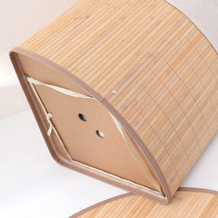 Kuber Industries Bamboo Basket With Lid|Foldable Laundry Basket For Clothes|Durable Rope Handles & Removable Bag|Natural