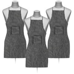 Heart Home Linning Printed Apron with 1 Front Pocket- Pack of 3 (Black & White)-50HH0739