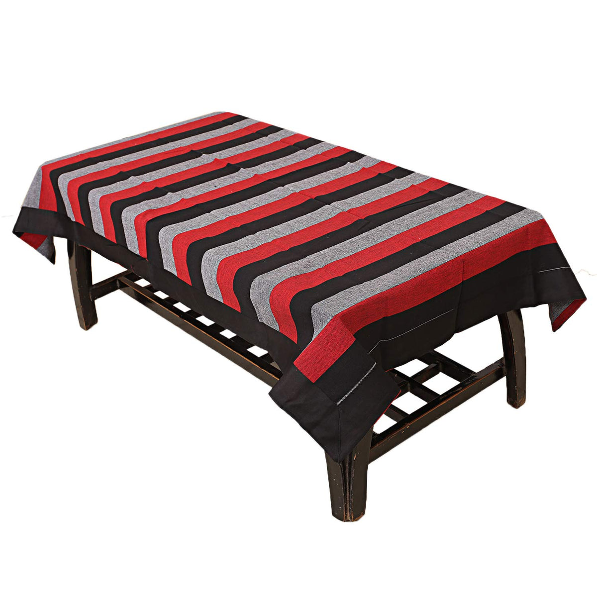 Heart Home Cotton 4 Seater Centre Table Cover 60x40 Inches (Black)- (CTHH02477)
