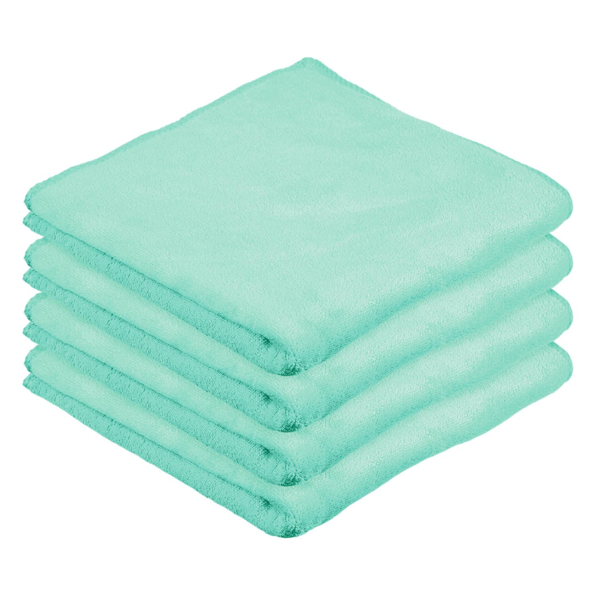 Kuber Industries Cleaning Towel | Reusable Cleaning Cloths for Kitchen | Duster Towel for Home Cleaning | 400 GSM Cleaning Cloth Towel for Car | Bike | 50x70 | Pack of 4 | Green