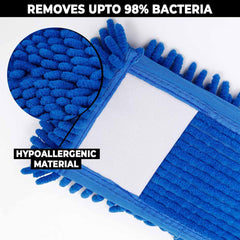 Kuber Industries Microfiber Floor Cleaner Mop Refill|Eco-Friendly & Dual Action|Dry & Wet Cleaning|Multi-Purpose Cleaning Mop For Home|Blue