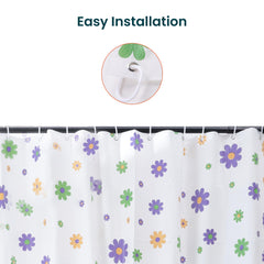 Kuber Industries Soft Texture Bath Curtain|Natural Drape Waterproof Shower Curtain 6 Feet|White