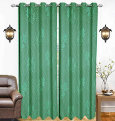 Kuber Industries Cotton 1 Pieces 7 Feet Eyelet Door Curtain (Green) - CTKTC022146
