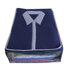 Kuber Industries 3 Layered Quilted Cotton Shirt Cover, Blue