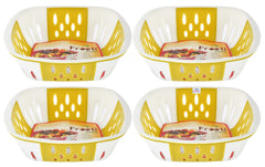 Heart Home Large Plastic Fruit, Vegetable Storage Basket- Pack of 4 (Green)-HS42KUBMART25373