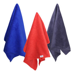 Heart Home Cleaning Cloths|Microfiber Highly Absorbent Wash Towels for Kitchen,Car,Window,24 x 16 Inch,Pack of 3 (Assorted)