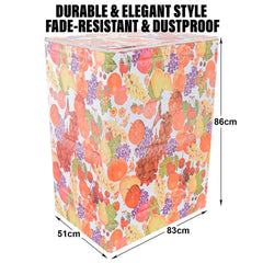 Heart Home Washing Machine Cover | Fruit Print Washing Machine Cover | PVC | Top Load Semi-Automatic Washing Machine Cover | Multi