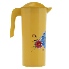 Kuber Industries Flower Design Plastic 3 Pieces Water Jug with Lid with Attractive Brown Print, 2 Litre (Multicolour) - CTLTC43796
