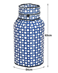 Heart Home PVC Dot Print Waterproof and Dustproof Cylinder Cover for Home & Kitchen Pack of 2 (Blue) 52HH3944