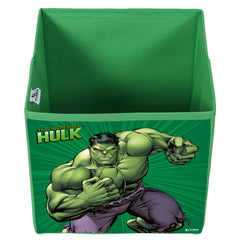 Heart Home Marvel Hulk Print Durable & Collapsible Square Storage Box|Clothes Organizer With Handle,Pack of 3 (Green)