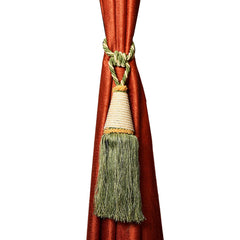 Kuber Industries Beads Beautiful Design Polyester 6 Pieces Curtain Tie Back Tassel Set (Green) CTKTC33569