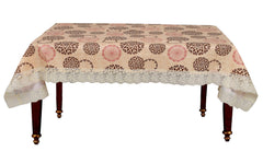 Kuber Industries 40"x60" Rangoli Print PVC Table Cover for Center Table and 4 Seater Center Table (Cream)