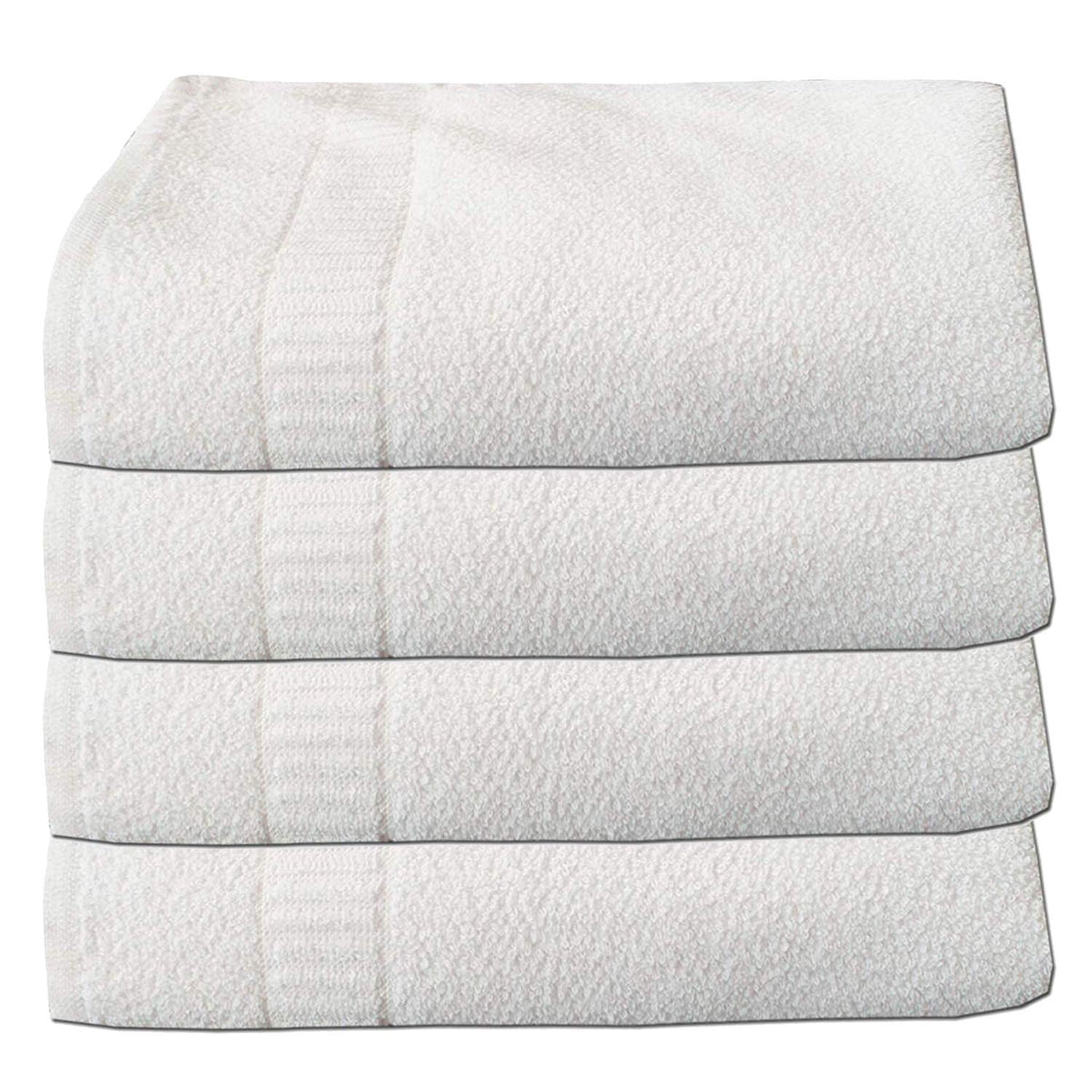 Kuber Industries Cotton Bath Towel 30"x60" (White, 4 Pieces Full Size)