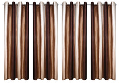 Kuber Industries Polyester 4 Pieces 7 Feet Eyelet Door Curtain (Brown) -CTKTC12951