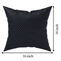 Kuber Industries Dot Print Soft Decorative Square Cushion Cover, Cushion Case For Sofa Couch Bed 16x16 Inch- Pack of 5 (Navy Blue)