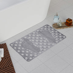 Heart Home Bath Mat | PVC Bathroom Mat | Shower Bath Mat | Hole Bath Tub Mat | Foot Massager Mat | Anti-Skid Shower Mat with Drain Holes | Gray