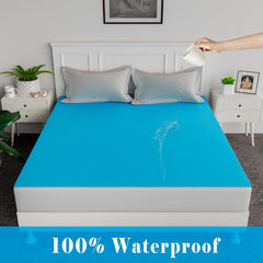 Kuber Industries Baby Bedsheet | PVC Self Check Mattress Protector Sheet | Waterproof Double Bedsheet for Babies and Adult | 80x80 Inch | Sky Blue