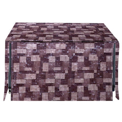 Kuber Industries 3D Checkered Design PVC Microwave Oven Full Closure Cover for 23 Litre (Brown)-KUBMART09971