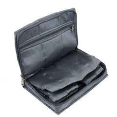 Heart Home Satin Beads Design Jewellery Pouch Cum Makeup Organiser Kit (Grey) HEART2892