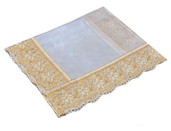 Heart Home PVC 4 Seater Tranasparent Dining Table Cover, Protector with Gold Border, 45"x70" (Gold)-50HH01071