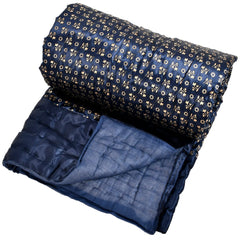 Kuber Industries Floral Print Soft Light Weight Microfiber Filler Silk Double Bed Razai, Quilt, Comforter, Blanket, 90"x100" (Royle Blue)-48KM03, Queen