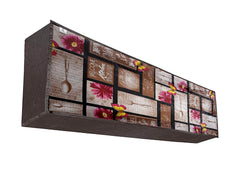 Kuber Industries Floral Print PVC Air Conditioning Dust Cover Indoor and Outdoor Waterproof Folding Spilt Ac Cover Set 1.5 Ton AC (Brown)-KUBMART15082, Standard