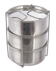 Heart Home Designer Insulated Stainless Steel Lunch Box with 3 Container (Brown)-HS42HEARTH25113