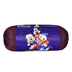 Kuber Industries Disney Team Mickey Print Silk Special Long Crush Bolster Cover- Set of 2, Royal Blue-KUBMART0140