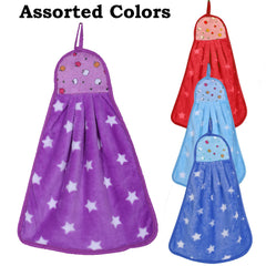 Kuber Industries Soft Cotton Star Print Super Absorbent Hanging Napkin|Hand Towel for Washbasin & Kitchen,Pack of 4,(Assorted)