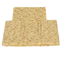 Heart Home Metallic Flower Printed Non-Woven Foldable Saree Stacker, Wardrobe Organizer, Storage Bin With Handle- Pack of 2 (Ivory)-HS43HEARTH26368