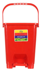 Heart Home Premium Plastic Pedal Dustbin 10 Ltr (Black & Red & Blue)-Pack of 3