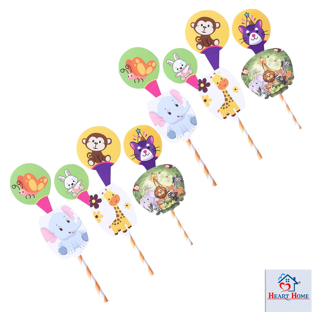 Heart Home Cupcake Toppers | Cardboard Cupcake Picks |Decorations Supplies for Farewell | Birthday Party | Theme Cupcake Topper | 14 Pieces | DT-2099 | Multicolor