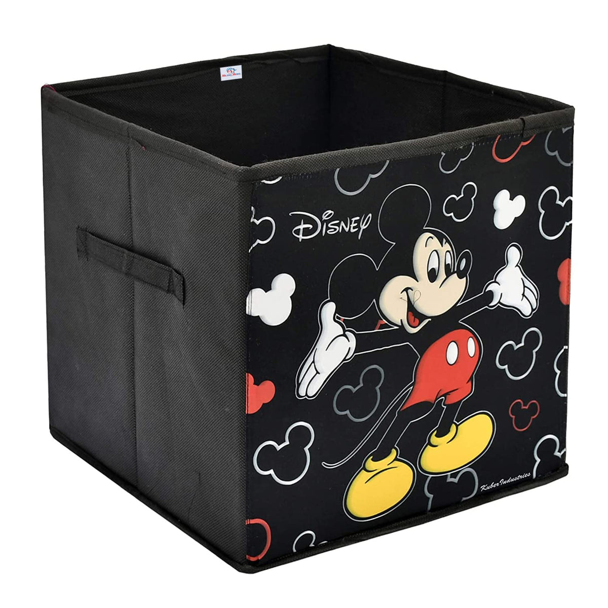 Heart Home Non-Woven Mickey Print Flodable Storage Box/Wardrobe Organizer For Home Decor (Black) 54HH4240.