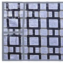 Heart Home Check Printed PVC Microwave Oven Top Dust Oil Proof Cover, Protective Cover with 4 Utility Pockets (Grey)