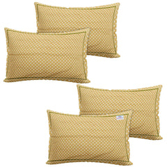 Heart Home Bandhej Print Breathable & Soft Cotton Pillow Cover for Sofa, Couch, Bed, Set of 4 (Sand) 54HH4123.