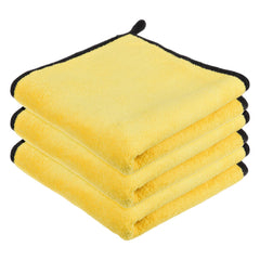 Heart Home Cleaning Towel | Reusable Cleaning Cloths for Kitchen | Duster Towel for Home Cleaning | 400 GSM Cleaning Cloth Towel with Hanging Loop | 40x60 | Pack of 3 | Yellow