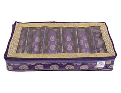Heart Home Multipurpose Carry Design Laminated 6 Rod Bangle Box/Organizer/Case With Tranasparent Top (Purple)-47HH069