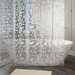 Kuber Industries Transparent PVC Shower Curtain|Size 9ft (White), Washable